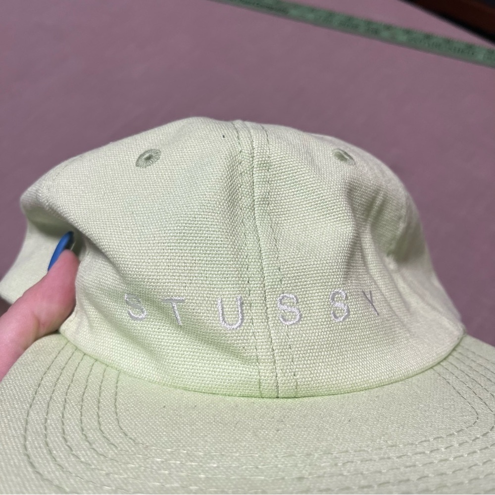 NWT Lime Green Stussy Hat Urban Outfitters Adjustable suede strap - Picture 3 of 8